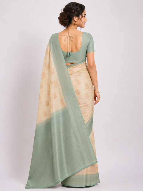 Silk Saree with Contrast Border