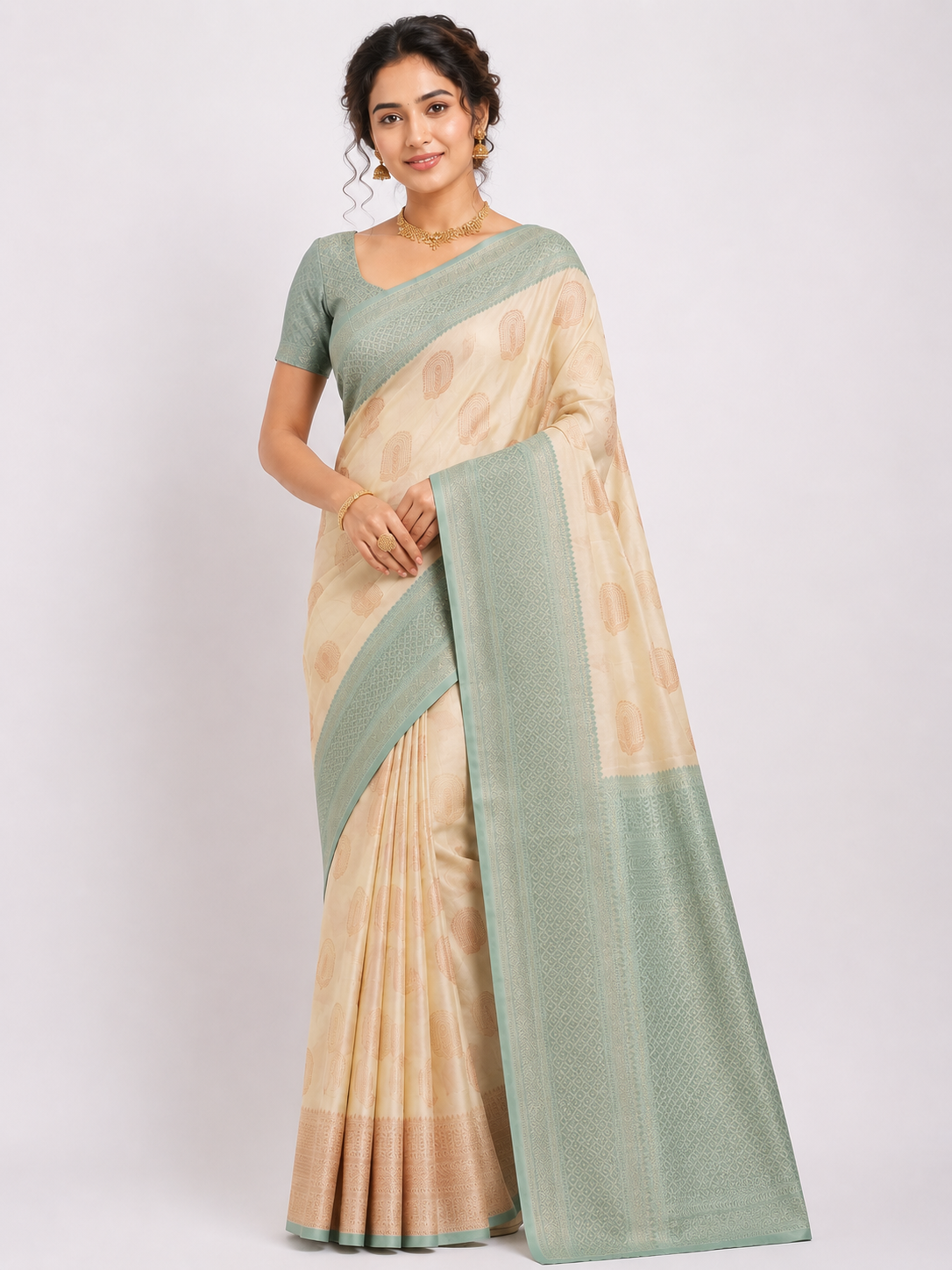 Silk Saree with Contrast Border