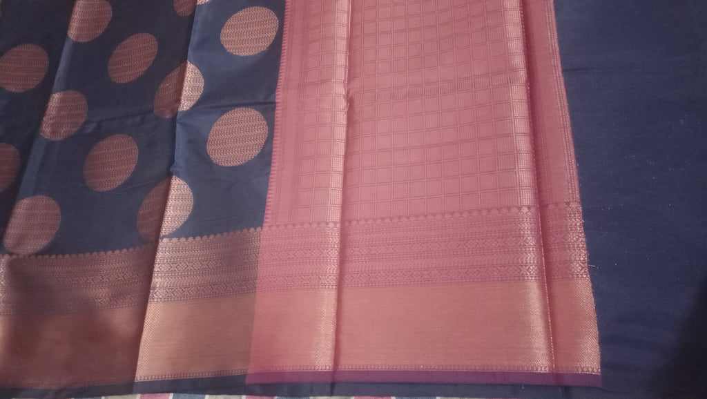 Silk Sari Blue & Pink